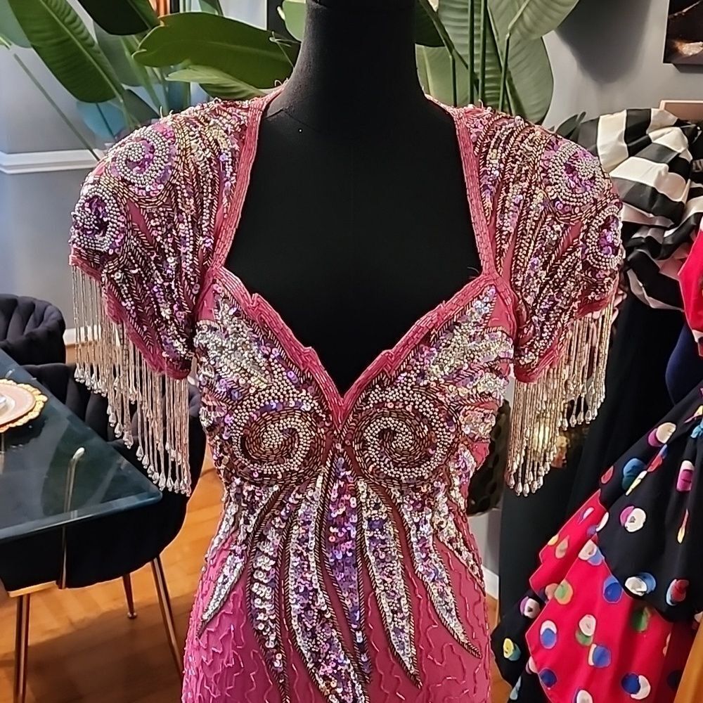 Vintage alyce designs sequin dress sz 6 - Picture 3 of 7